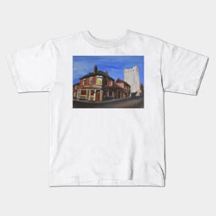 Pub In Hull With Flour Mill Behind Kids T-Shirt